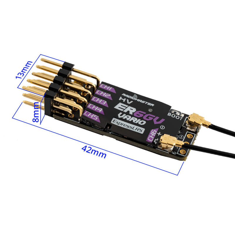 (Pre-order) RadioMaster ER6G & ER6GV 2.4GHz ELRS PWM Receiver