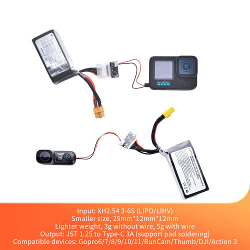 Speedybee 90° Type USB-C 5V to 3-6s Balance Power Plug (2 Sets)